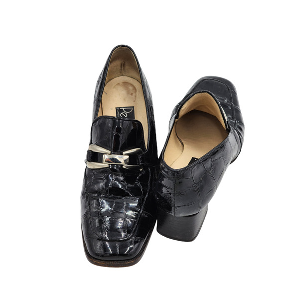 Peruzzi Shoes Women Size 6.5 37 Florence Italy Loafers Square Toe Sophistication - Picture 9 of 16